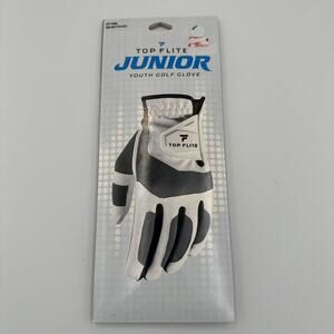 Top Flite Junior Youth Golf Glove, Left Hand (One Size) White, Blue & Gray - NEW